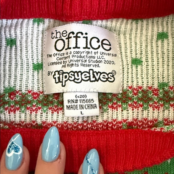 Tipsy Elves Green Dwight Christmas Sweater - Picture 2 of 2